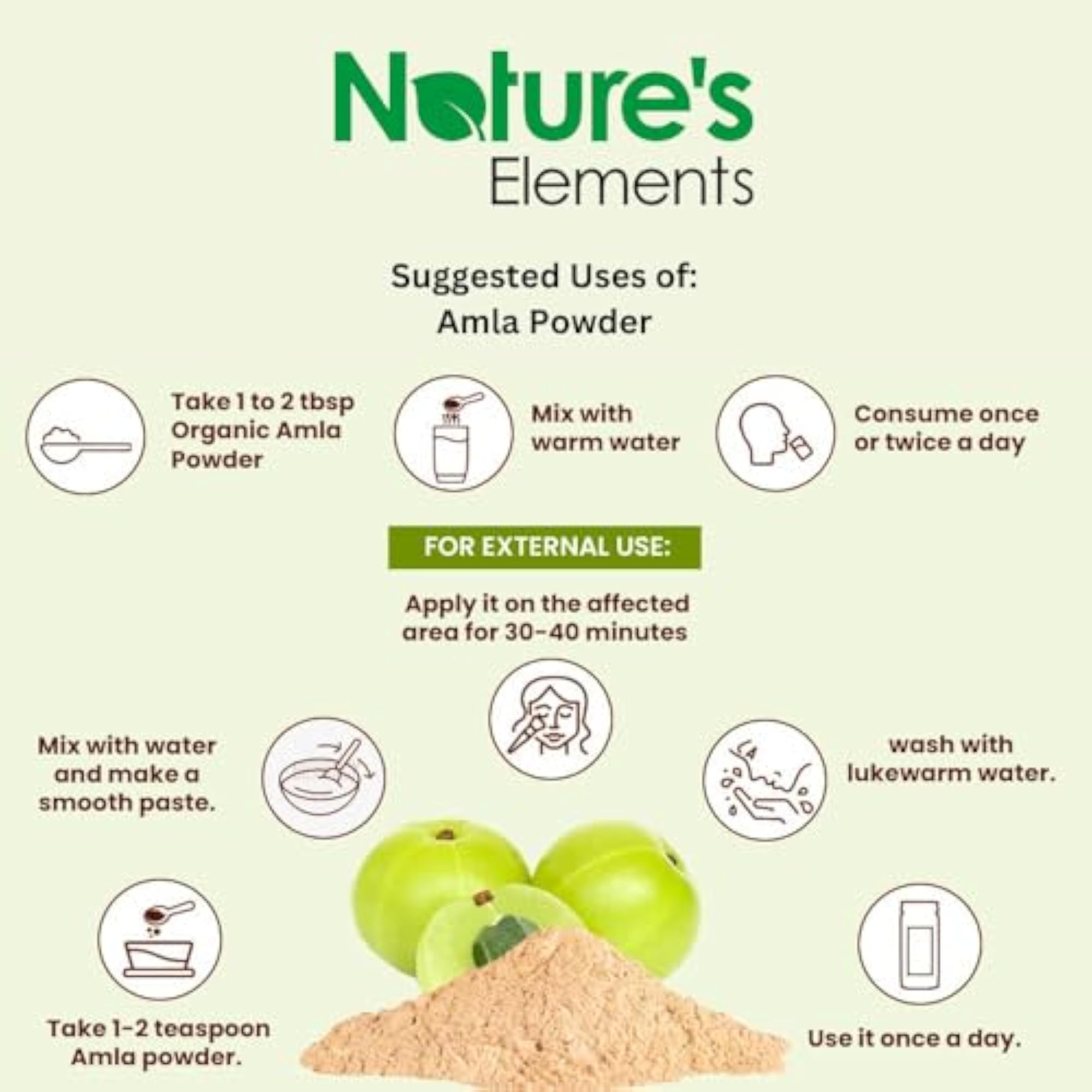Nature's Elements Amla Powder, 100% Pure Herbal